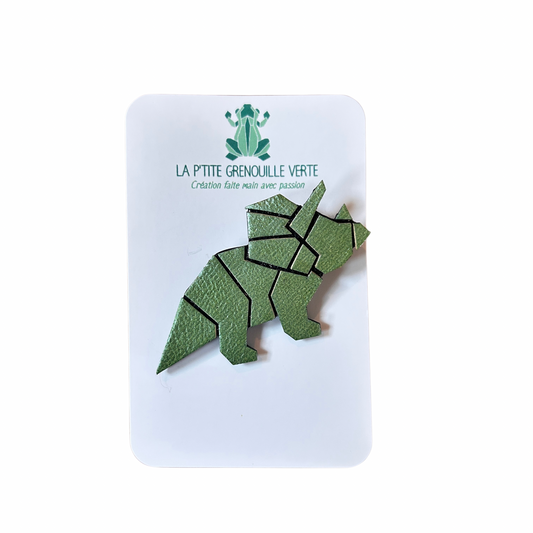 Broche Hector Le tricératops La p’tite grenouille verte
