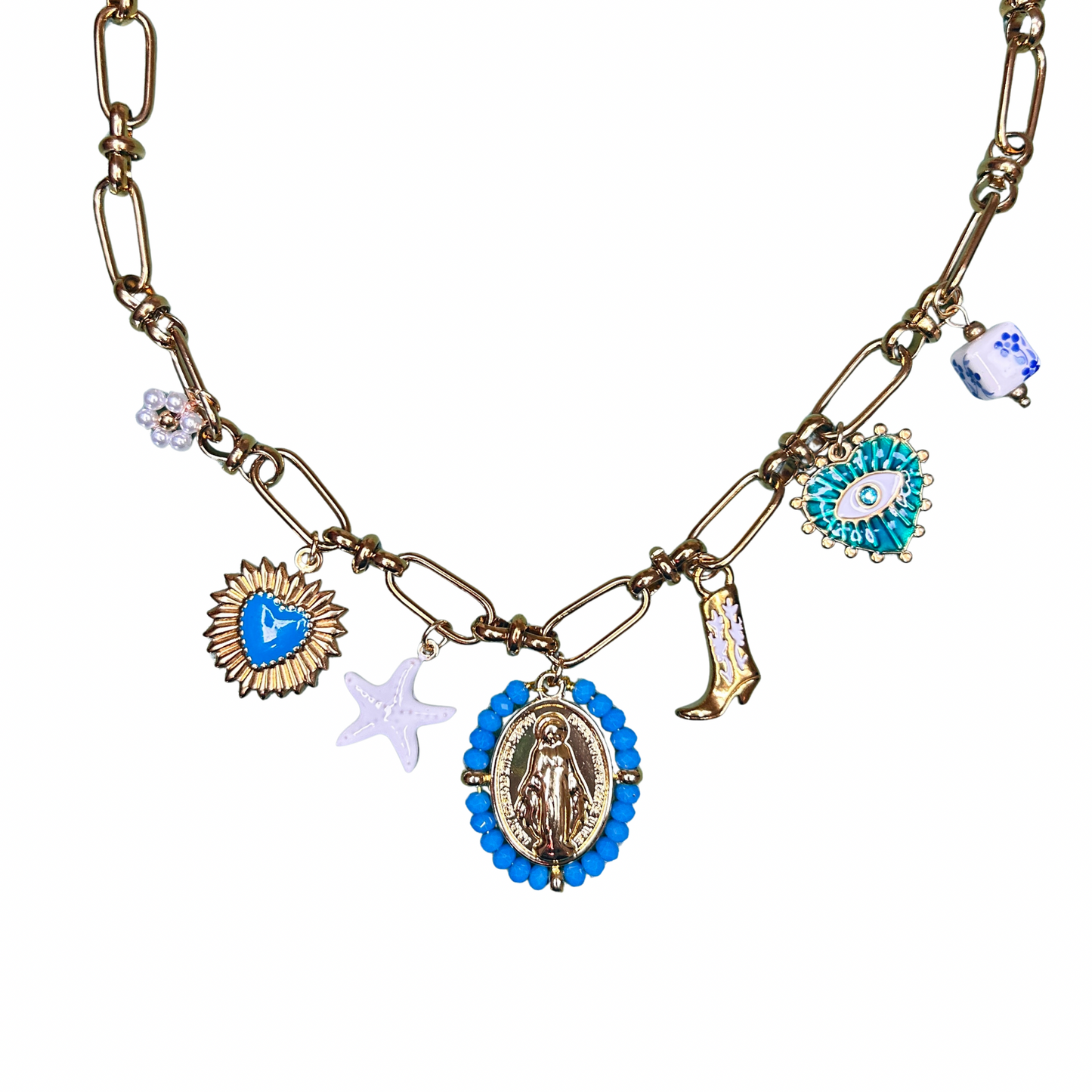 Collier doré à charms Lunaria