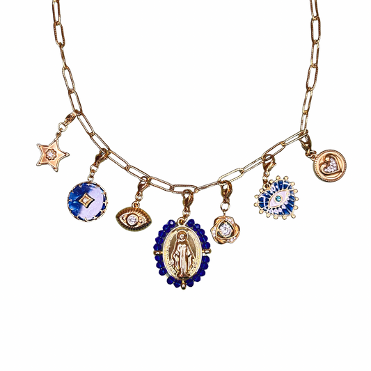 Collier doré à charms Lunaria