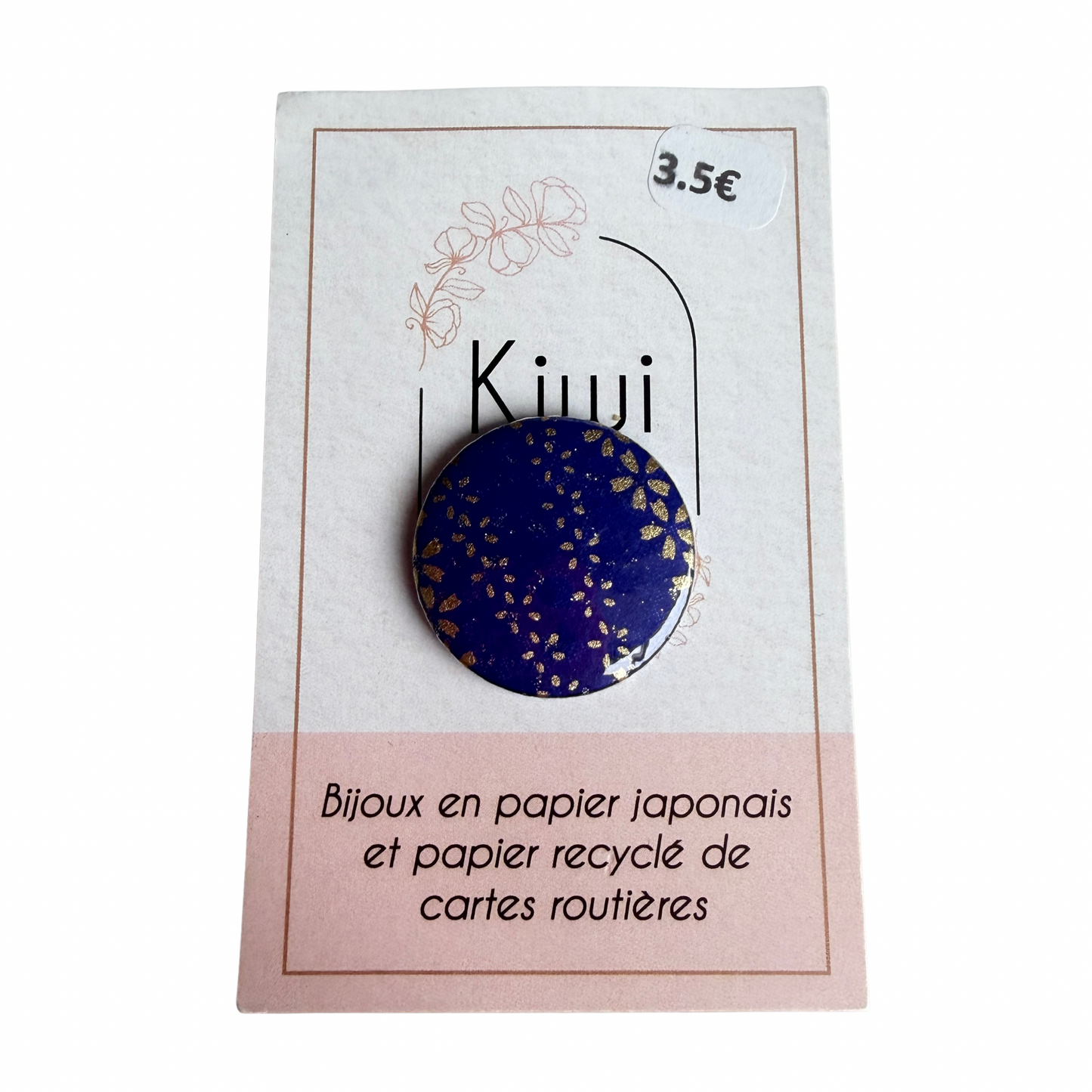 Badge en papier japonais Kiwi & compagnie