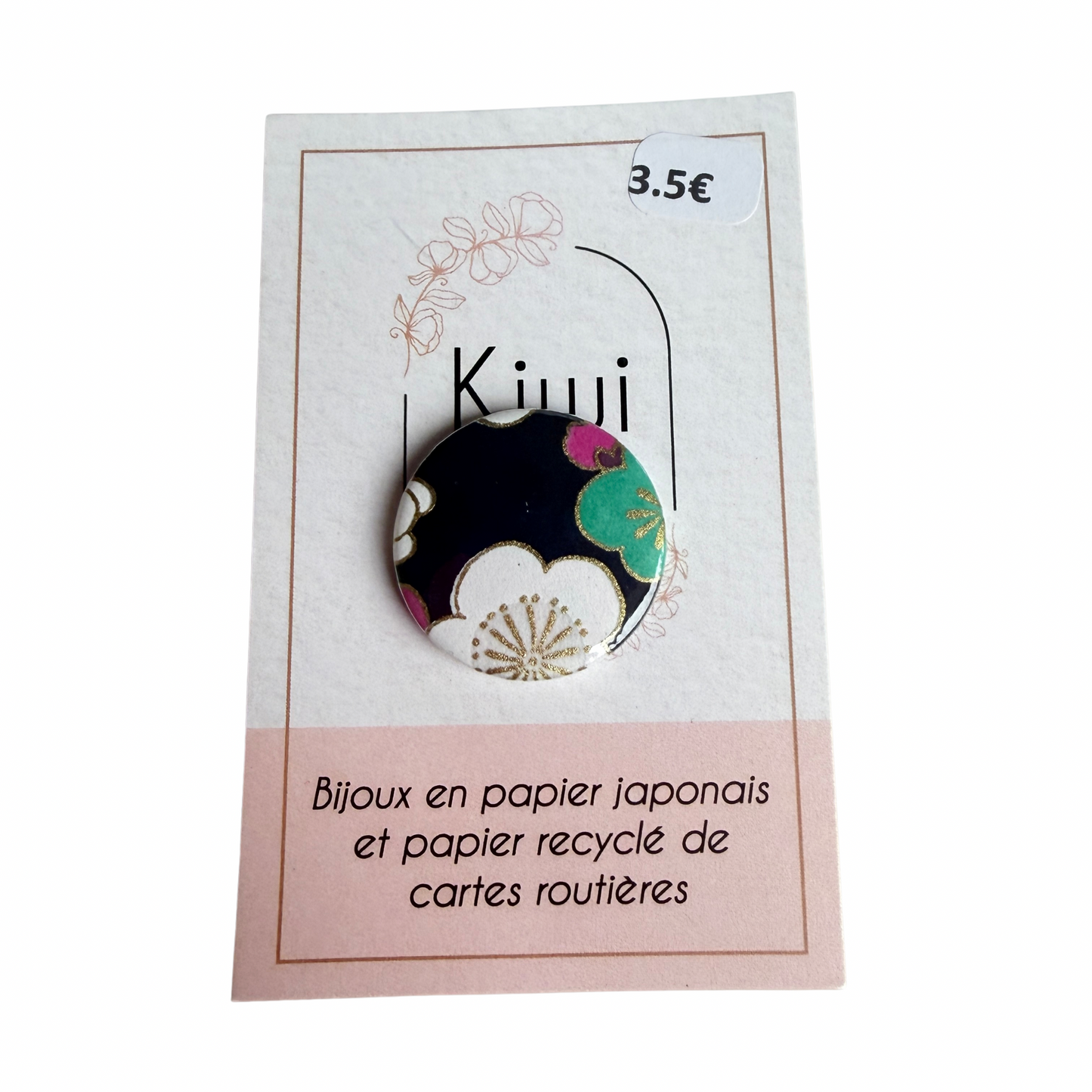 Badge en papier japonais Kiwi & compagnie