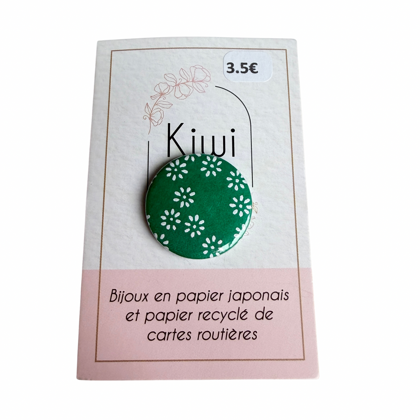 Badge en papier japonais Kiwi & compagnie