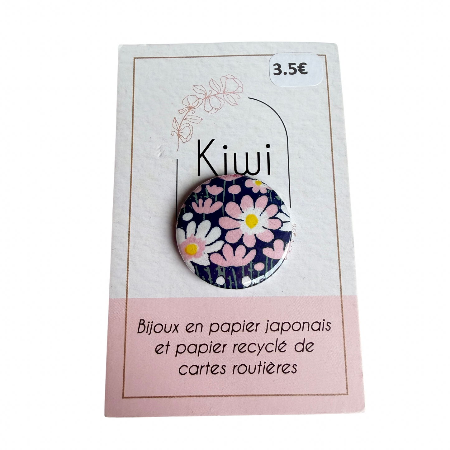 Badge en papier japonais Kiwi & compagnie