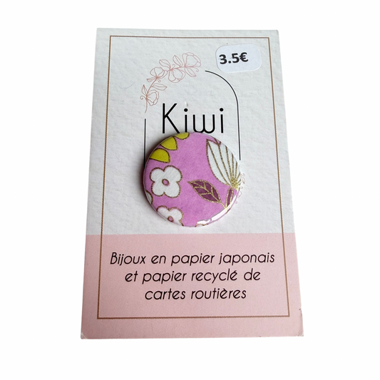 Badge en papier japonais Kiwi & compagnie
