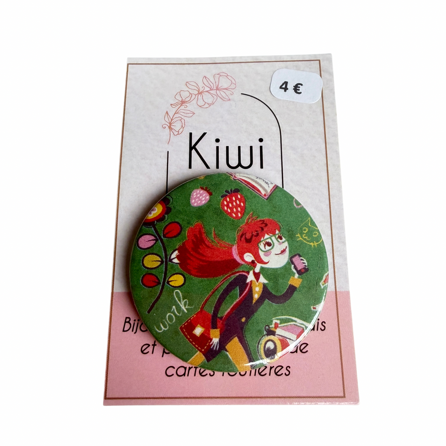 Badge en papier japonais Kiwi & compagnie