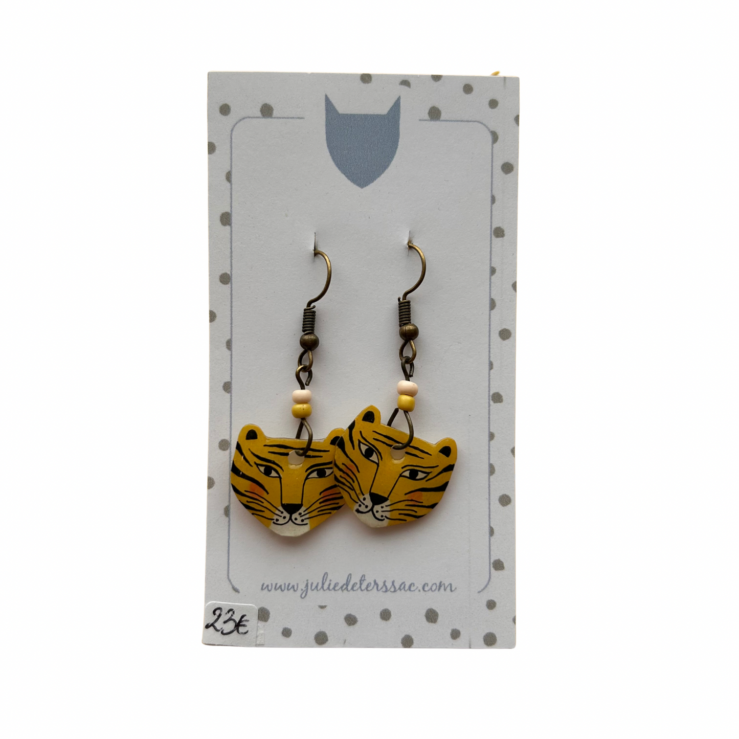 Boucles d’oreilles Tigre Julie Deterssac
