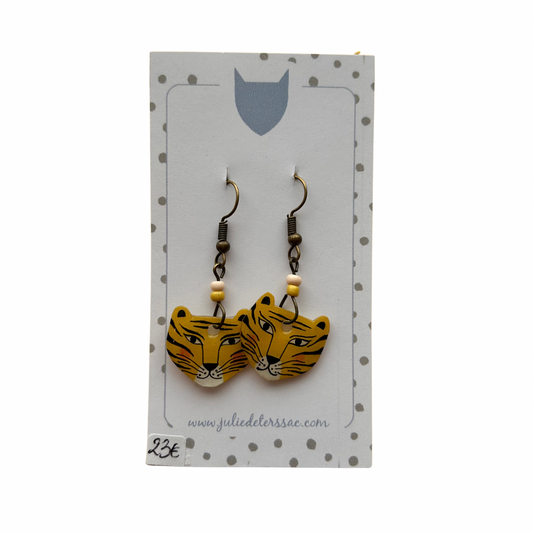 Boucles d’oreilles Tigre Julie Deterssac