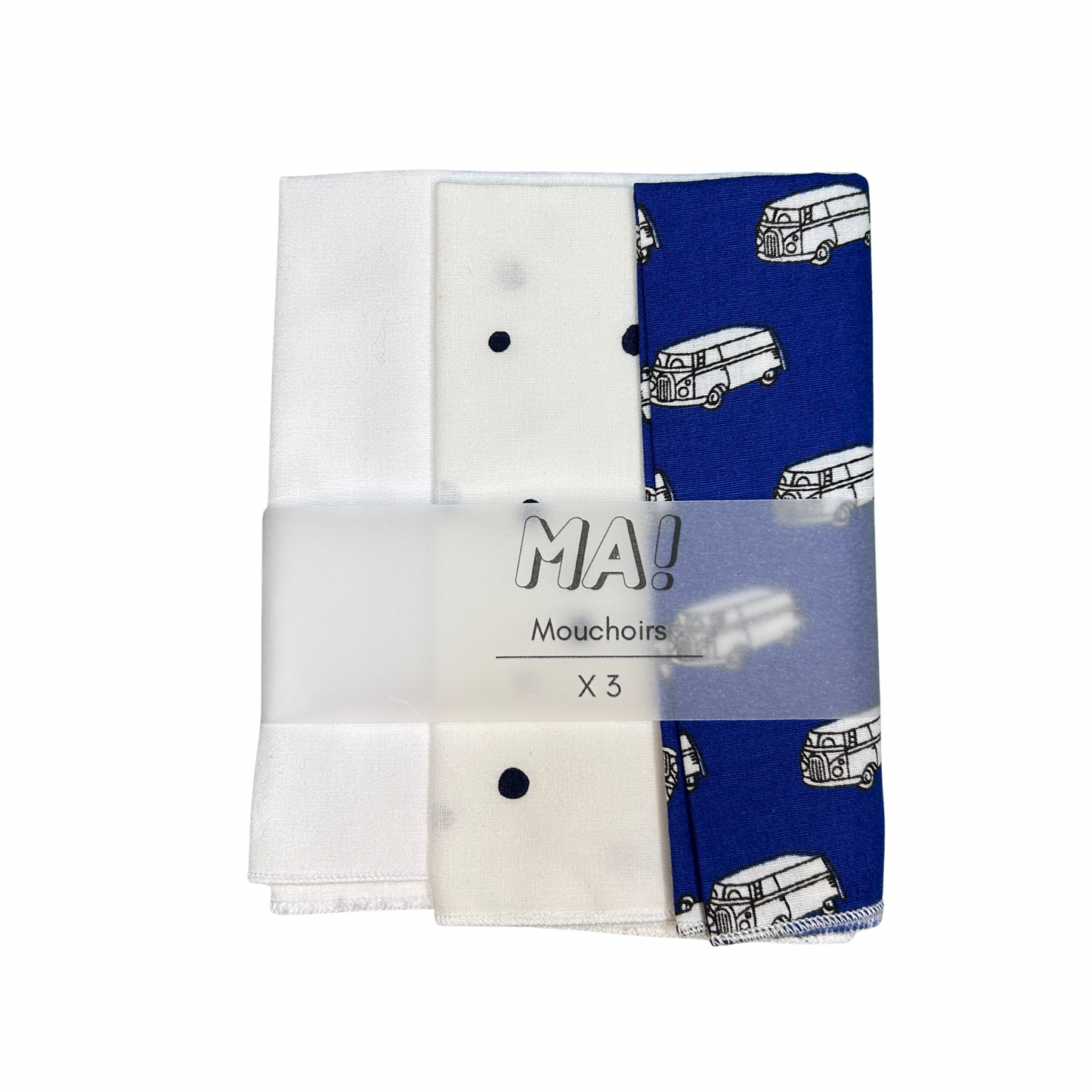 Lot de 3 mouchoirs Machatatelier