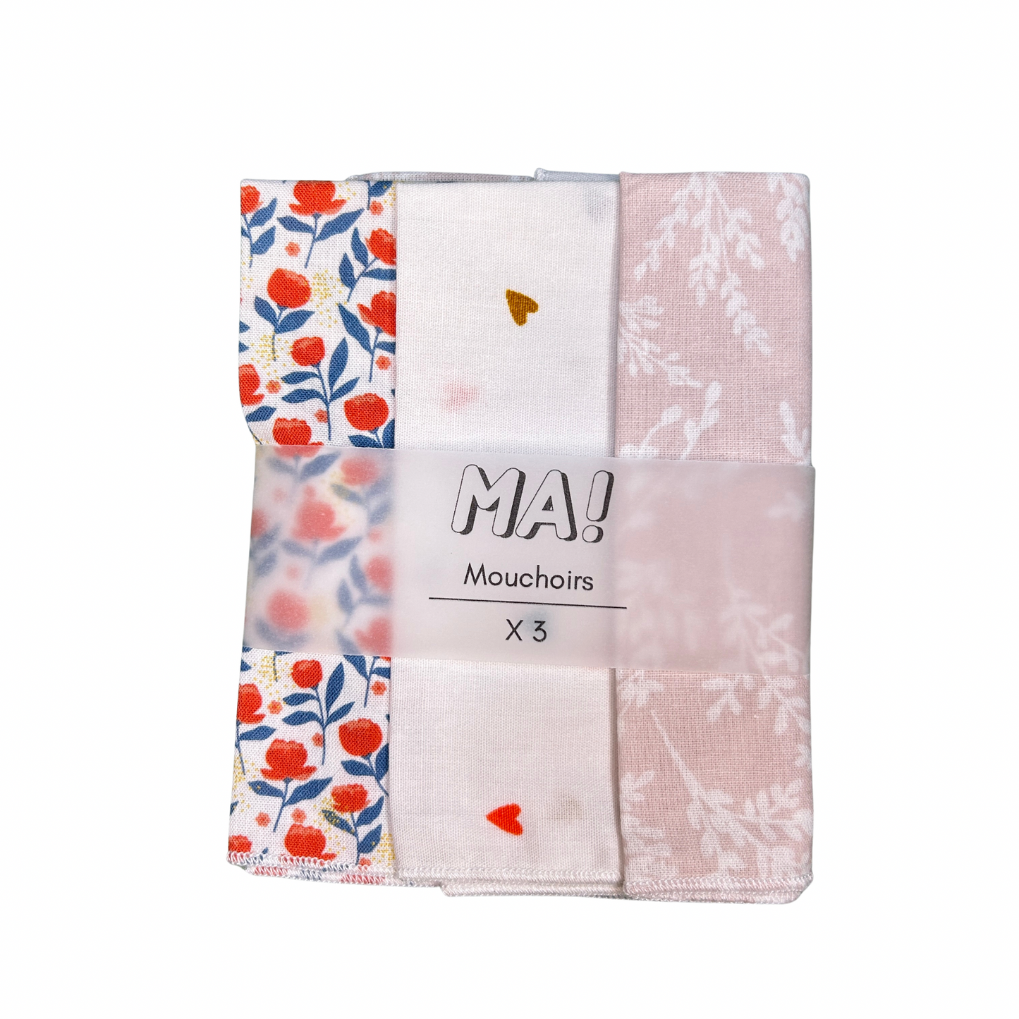 Lot de 3 mouchoirs Machatatelier